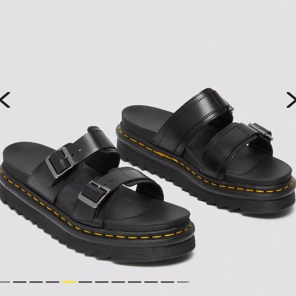 Dr. Martens Shoes - Doc Martens Myles Brando Leather Buckle Slide Sandals Size 11